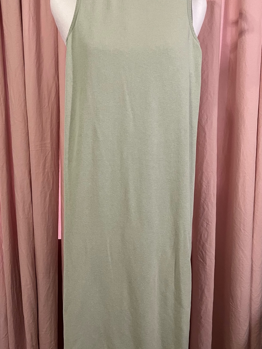 Zara Sage Green Maxi Bodycon Tank Dress